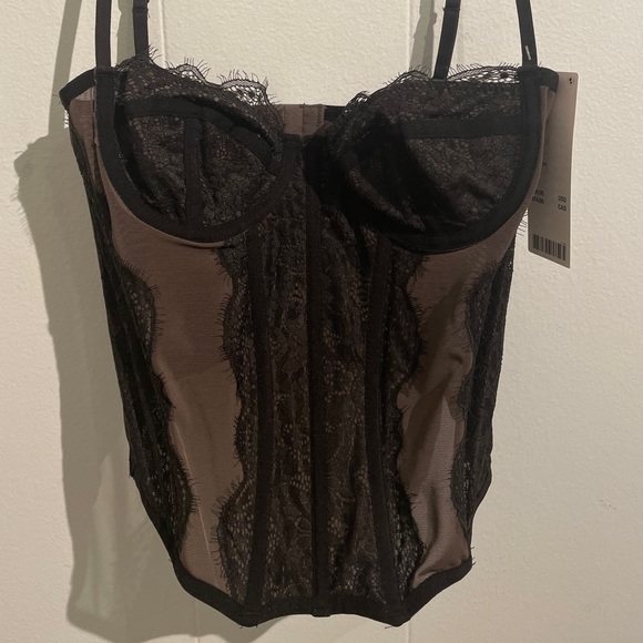 Out From Under Modern Love Black Corset Top - Picture 2 of 4